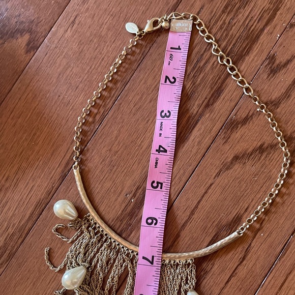 Pearl and Gold Fringe Necklace - Picture 3 of 3